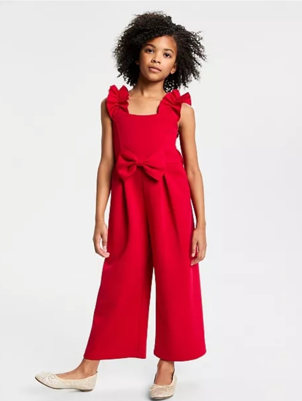 Bonnie JeanGirls' 12 Ruffled Scuba Jumpsuit